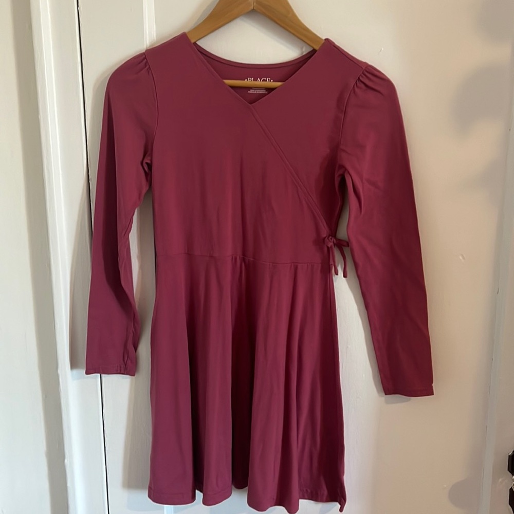 Raspberry pink wrap dress
